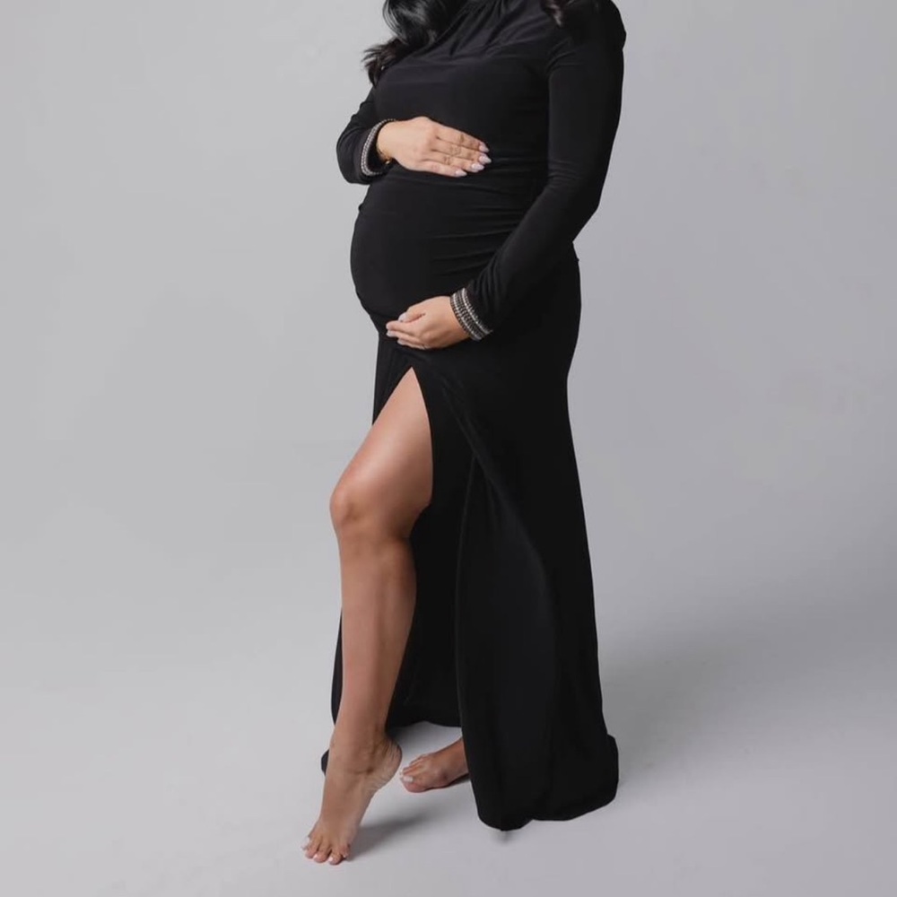 Betsy & Adam Elegant Black Gown - Picture 4 of 7